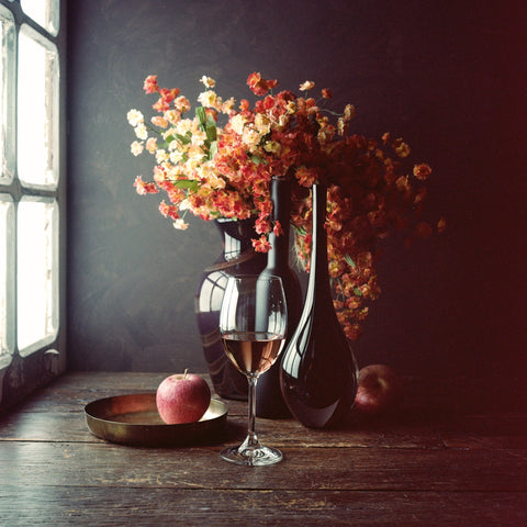 Still Life With Wine And An Apple