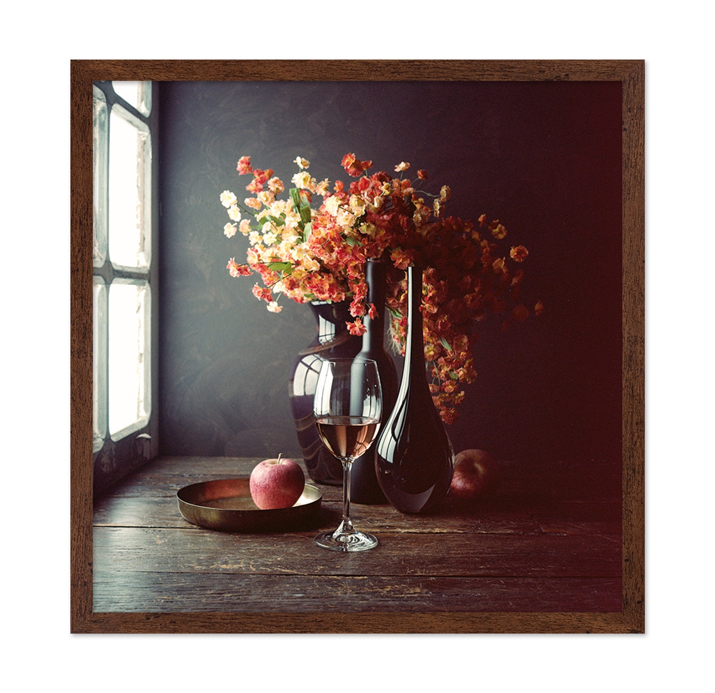 Still Life With Wine And An Apple