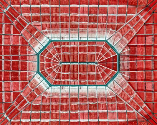 Teal Veins in a Crimson Field