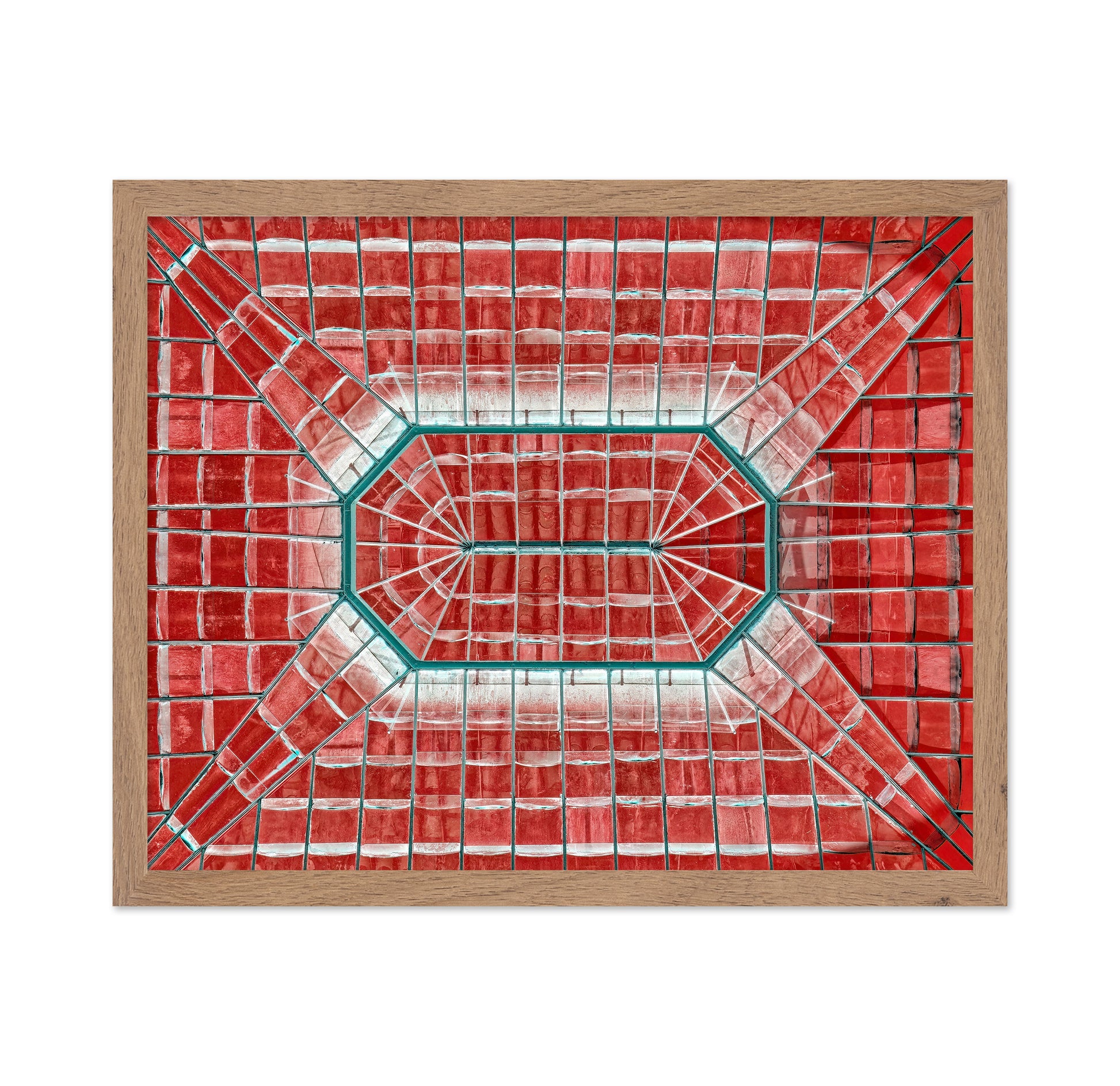 Teal Veins in a Crimson Field