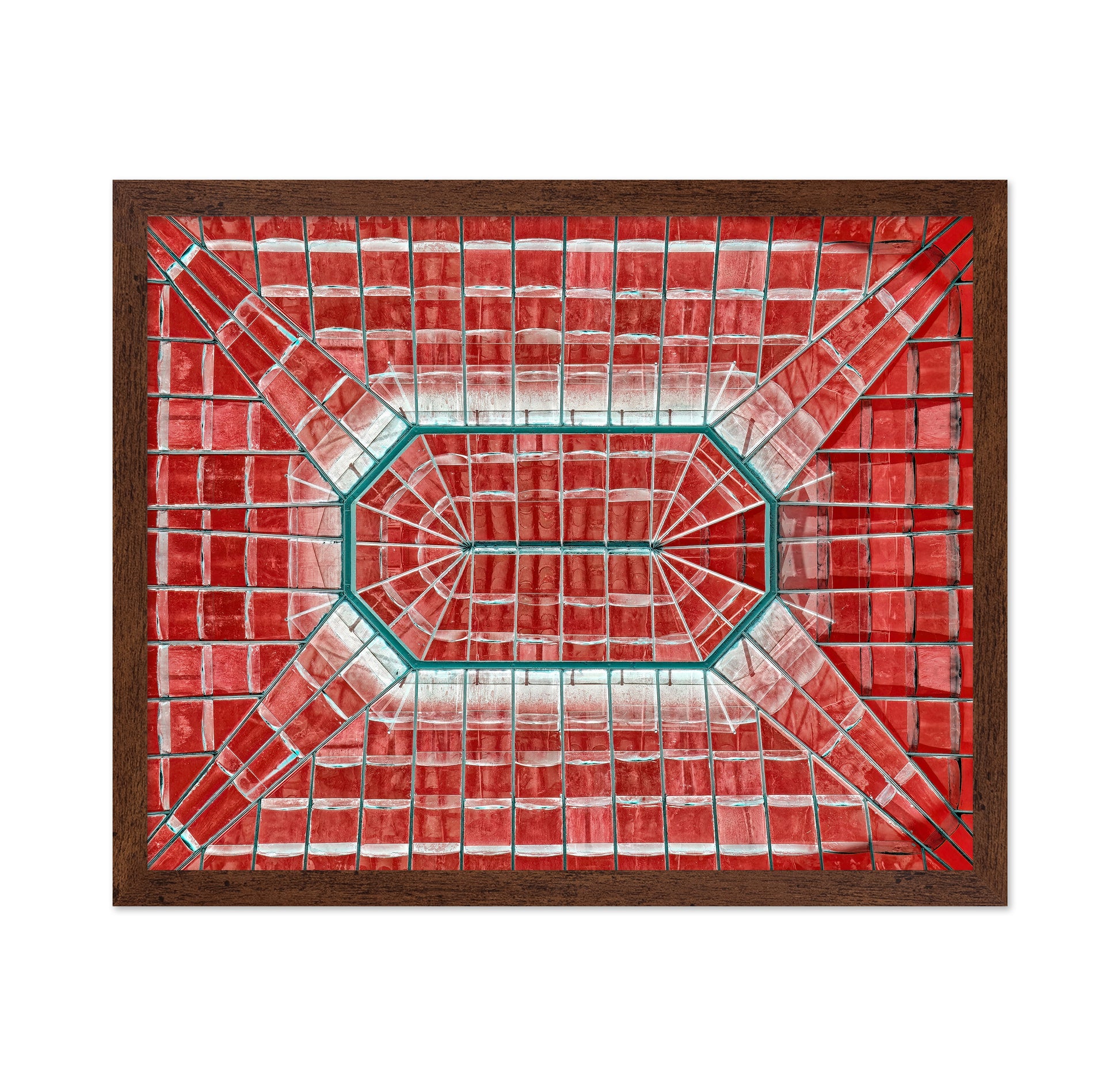 Teal Veins in a Crimson Field