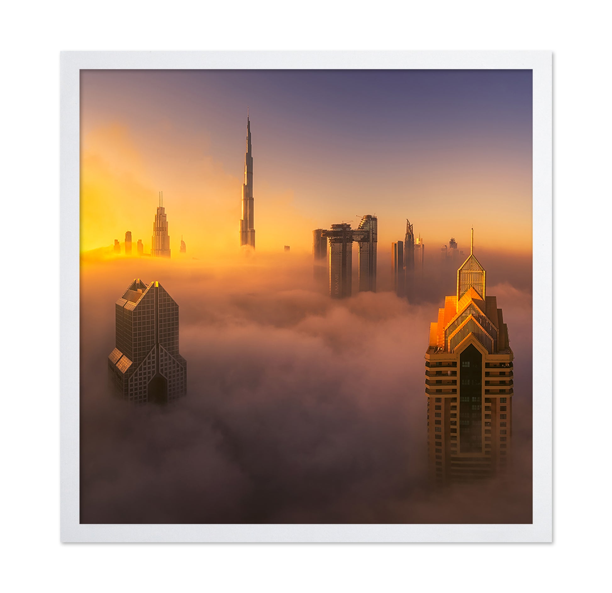 Dubai Foggy Sunrise In The City