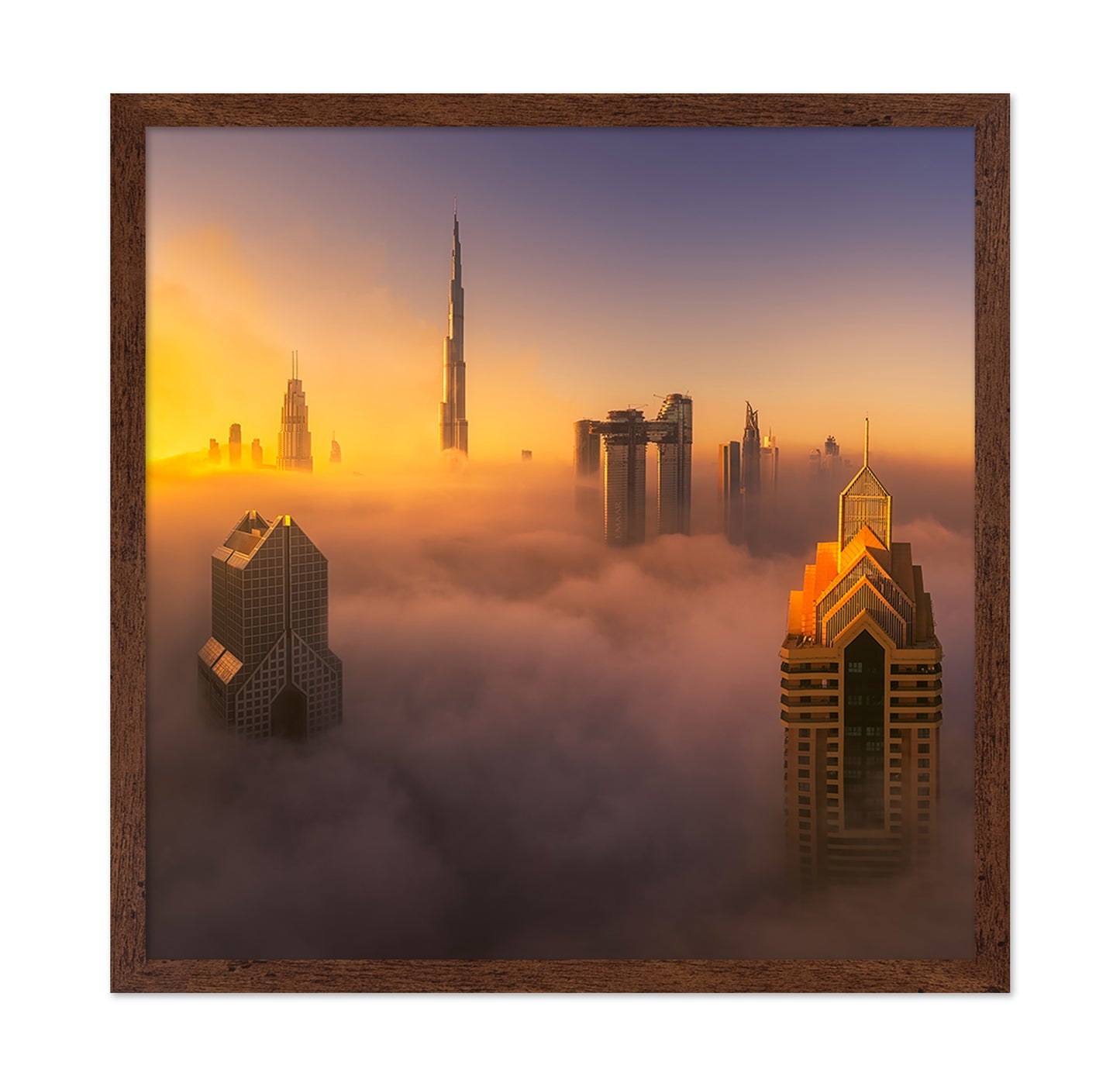 Dubai Foggy Sunrise In The City
