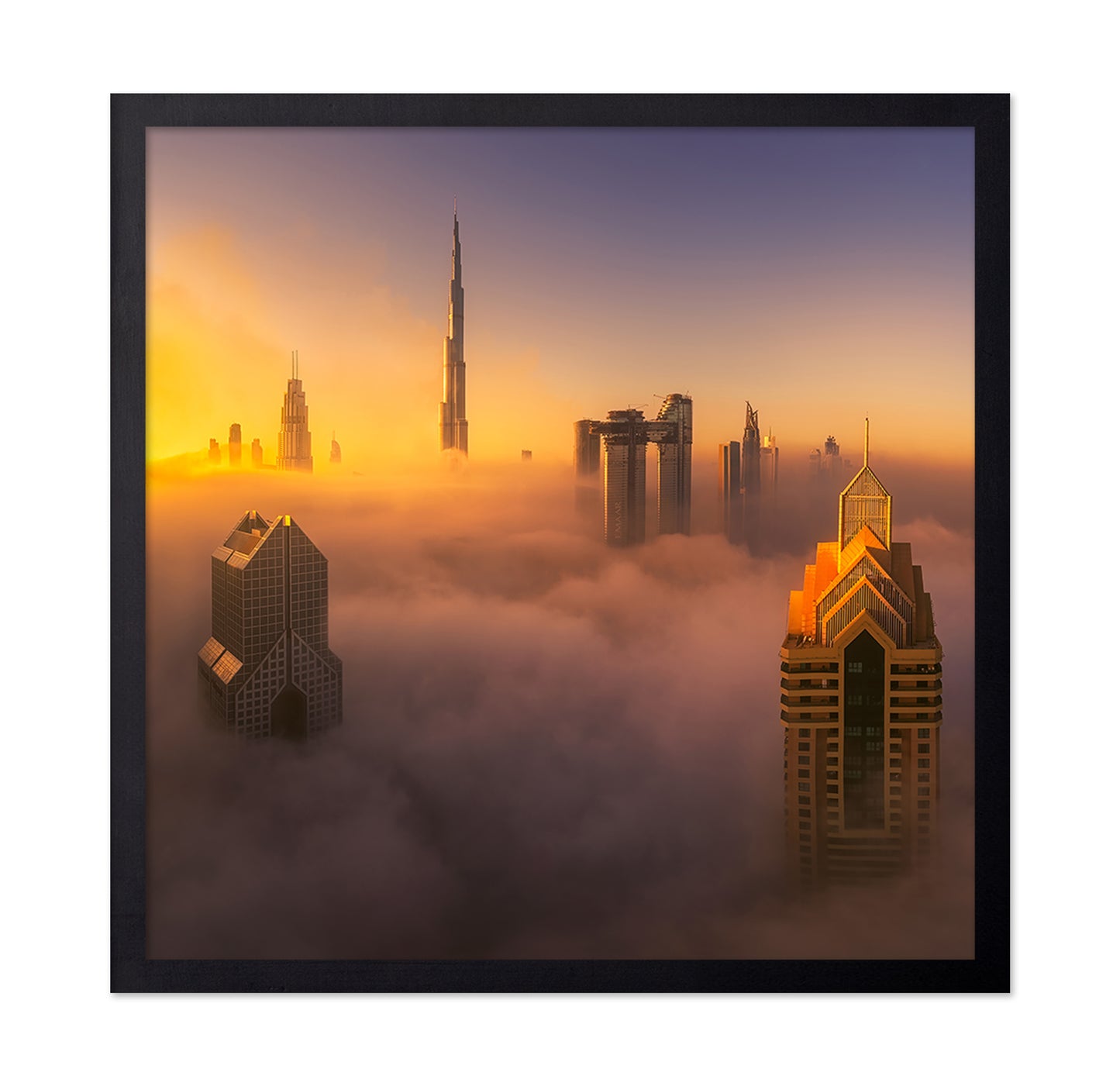 Dubai Foggy Sunrise In The City