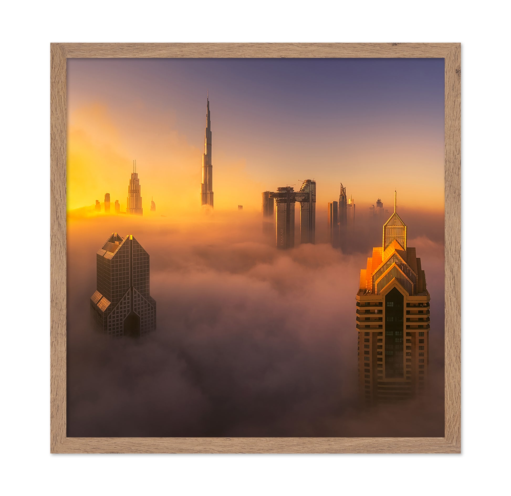 Dubai Foggy Sunrise In The City