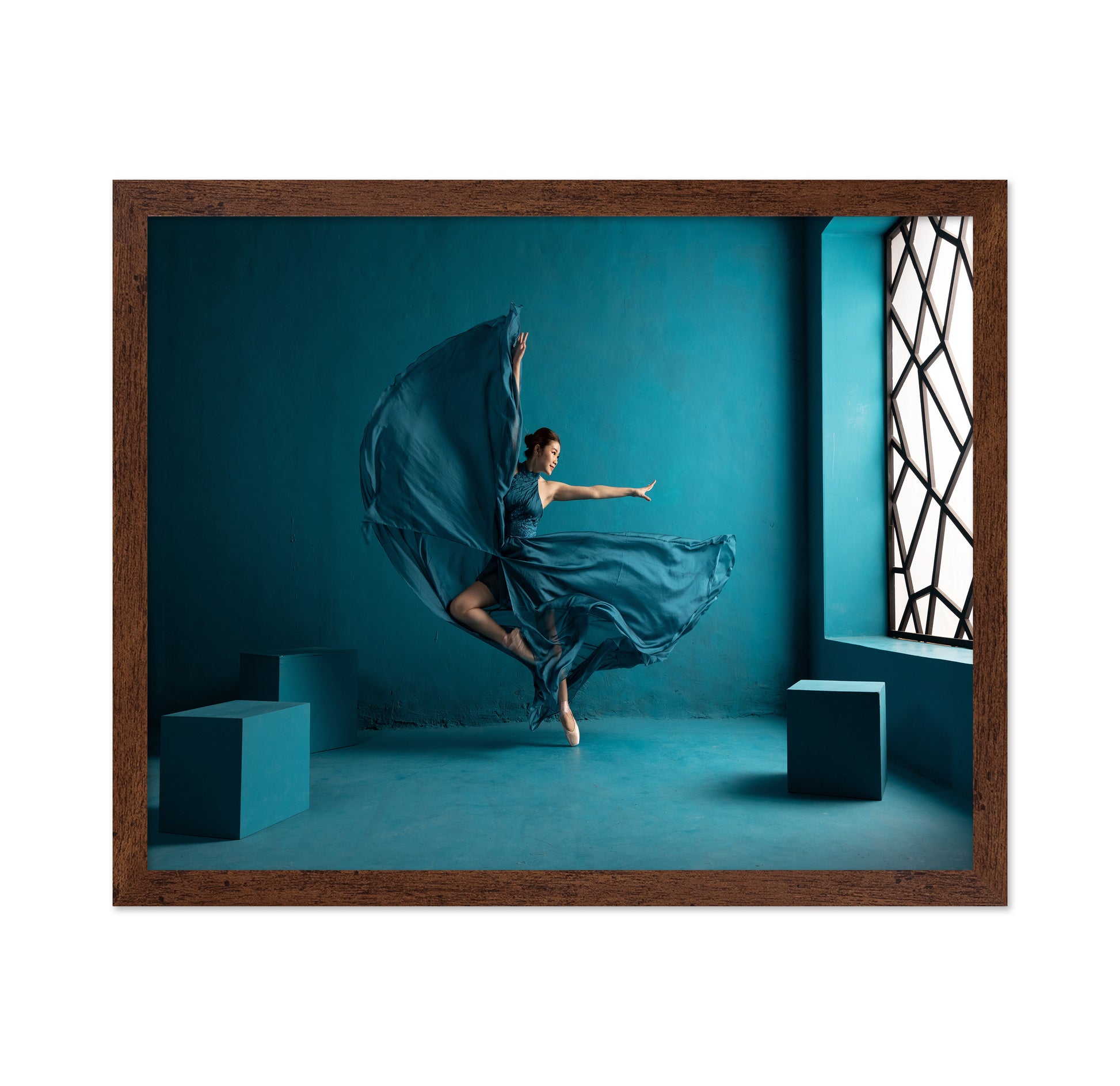 Ballerina on Bluish Background