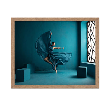 Ballerina on Bluish Background