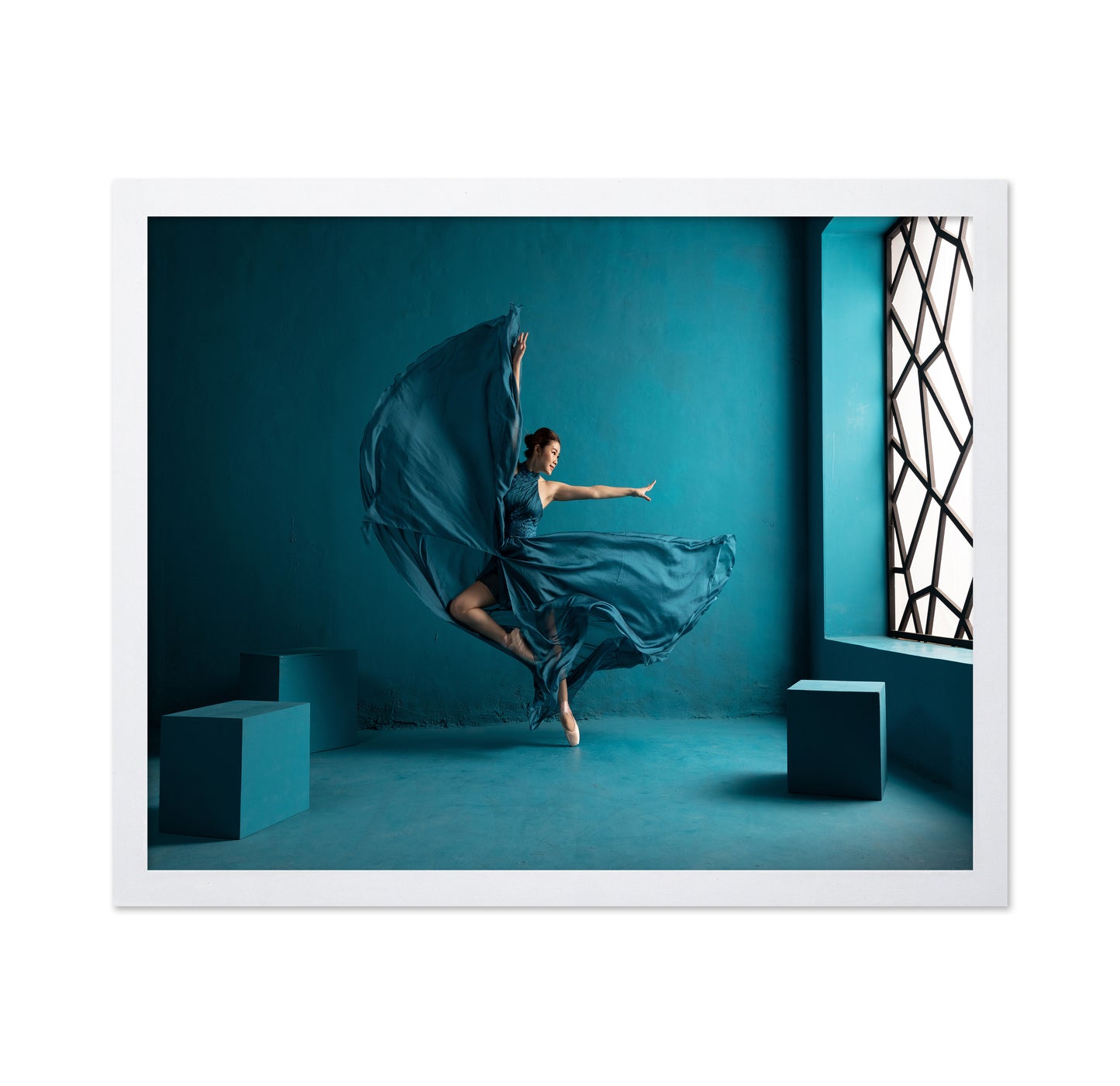 Ballerina on Bluish Background