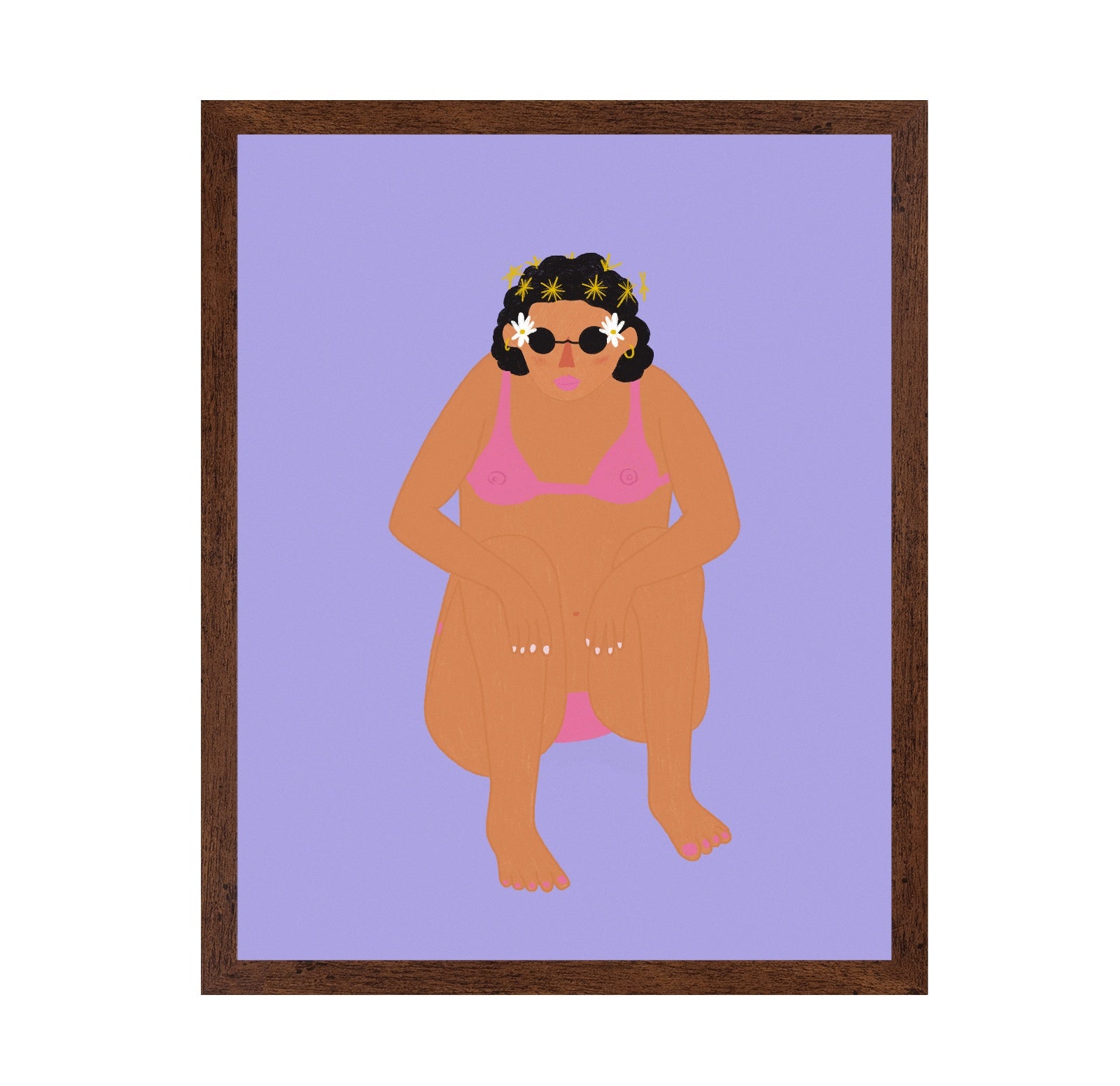 Woman in Bikini Squatting