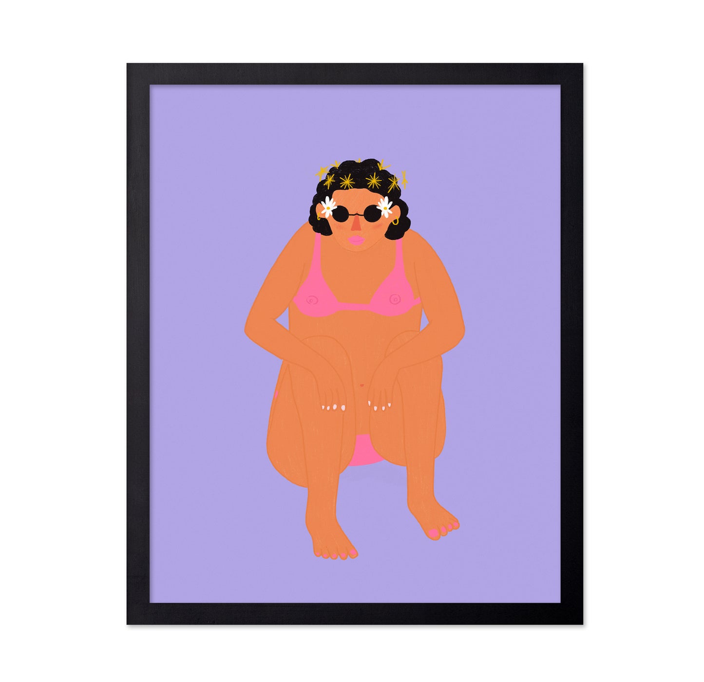 Woman in Bikini Squatting