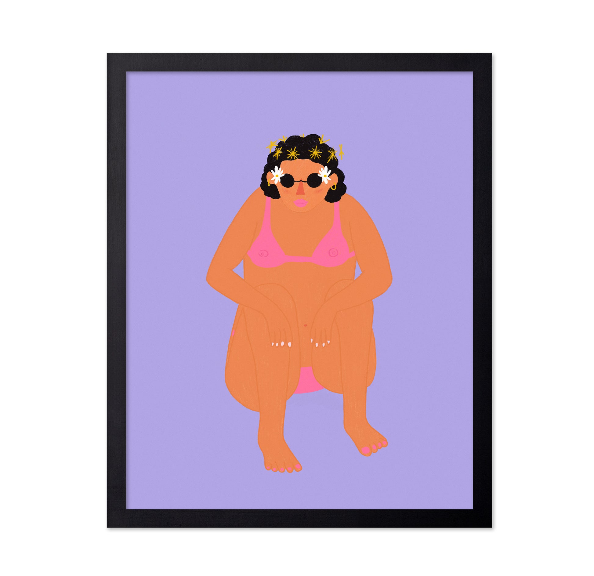 Woman in Bikini Squatting