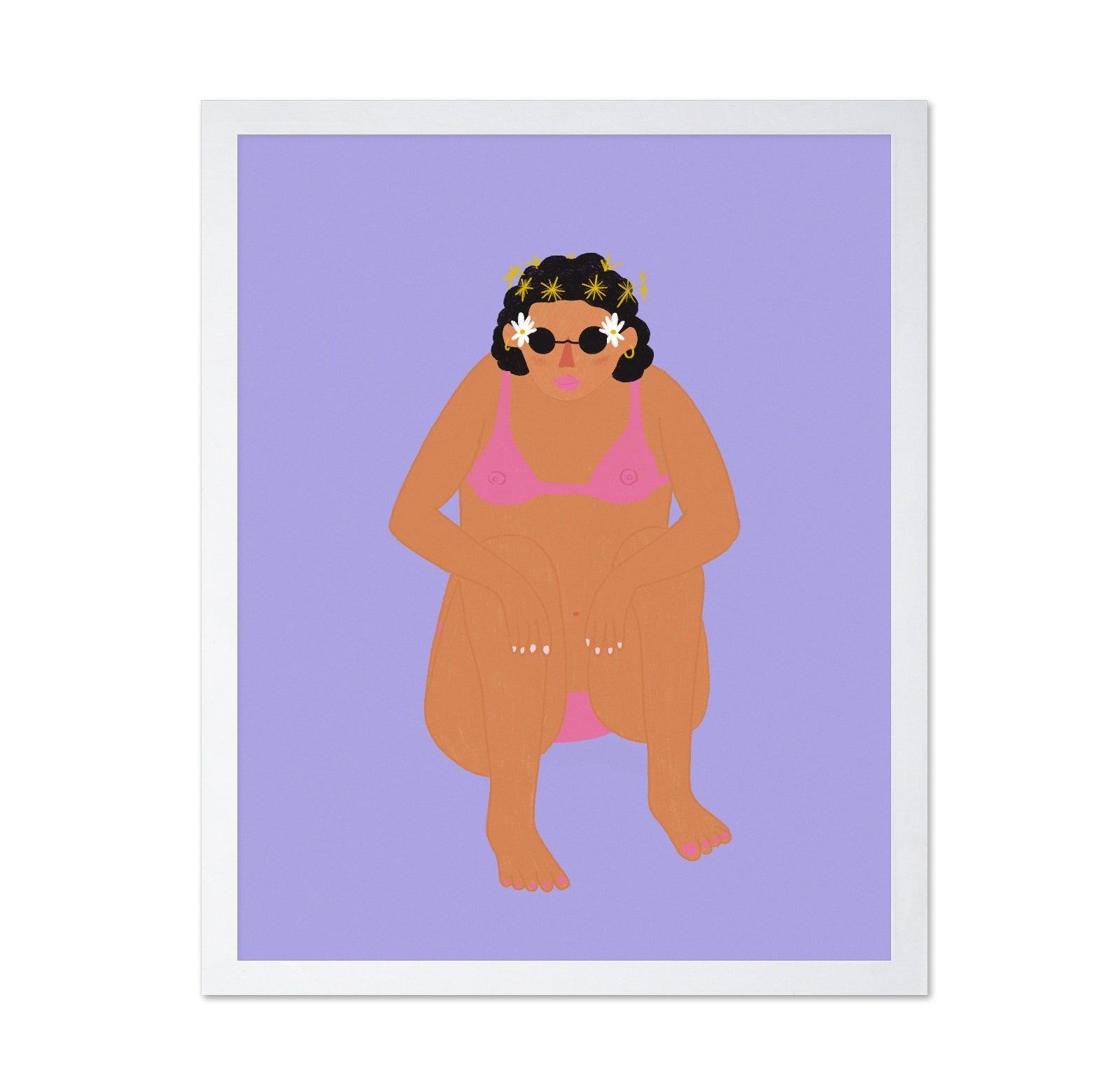 Woman in Bikini Squatting