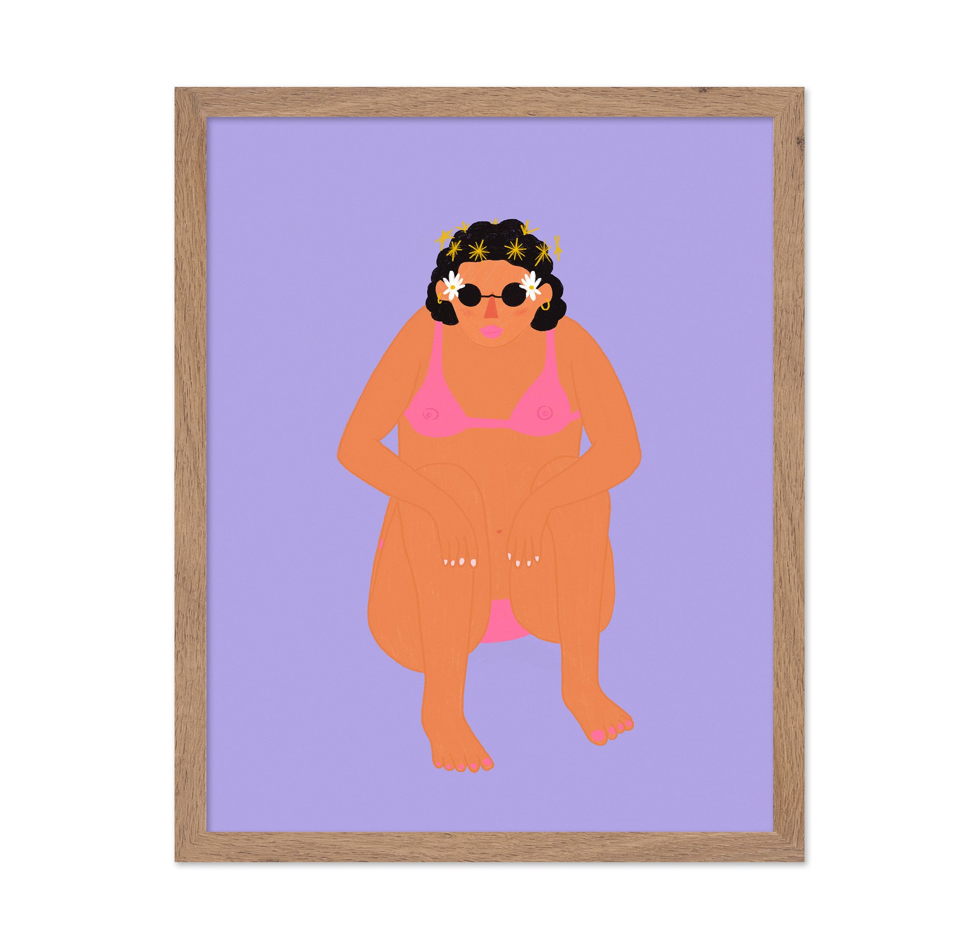 Woman in Bikini Squatting