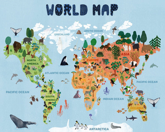 World Map For Kids