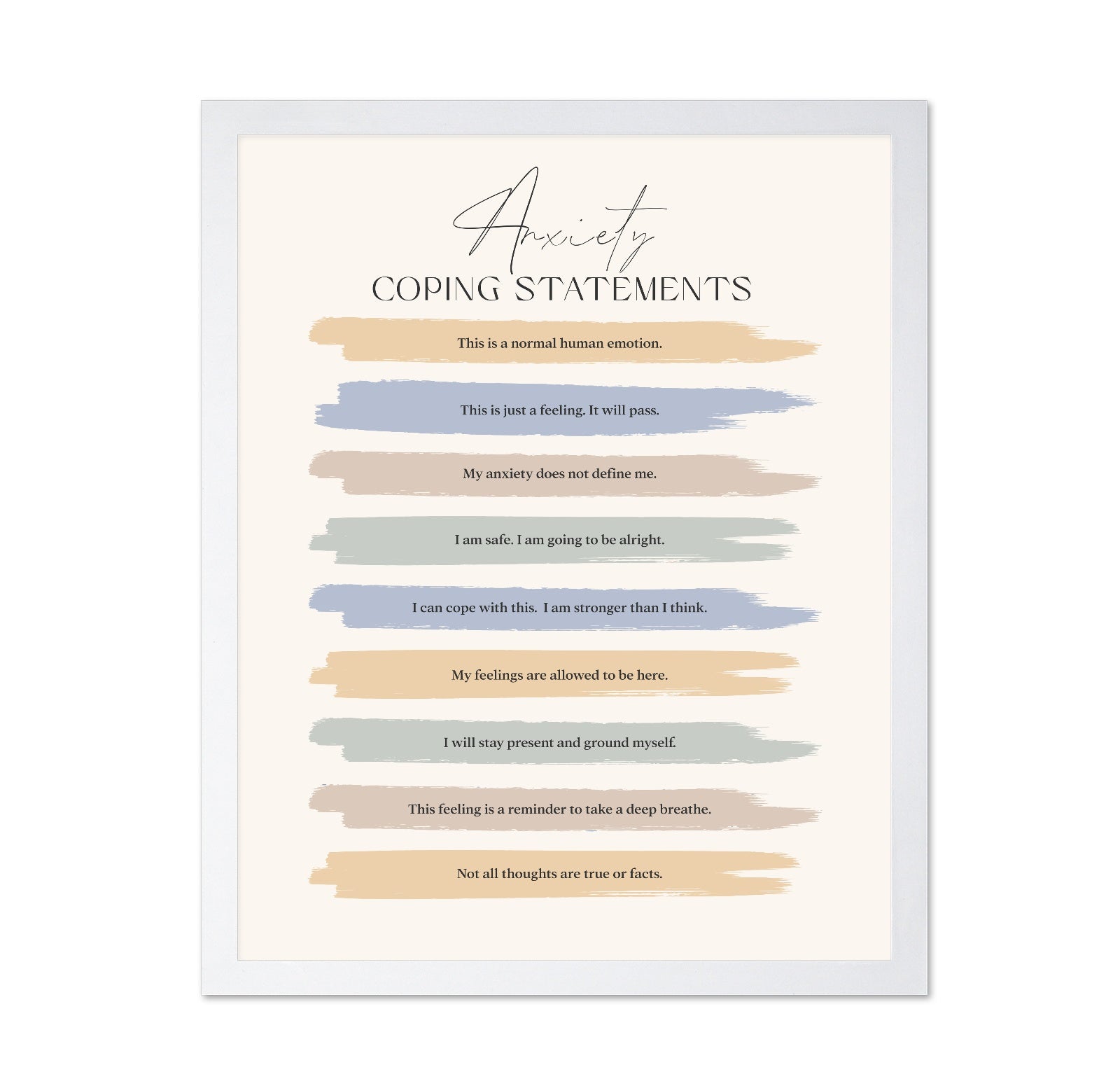 Anxiety Coping Statements