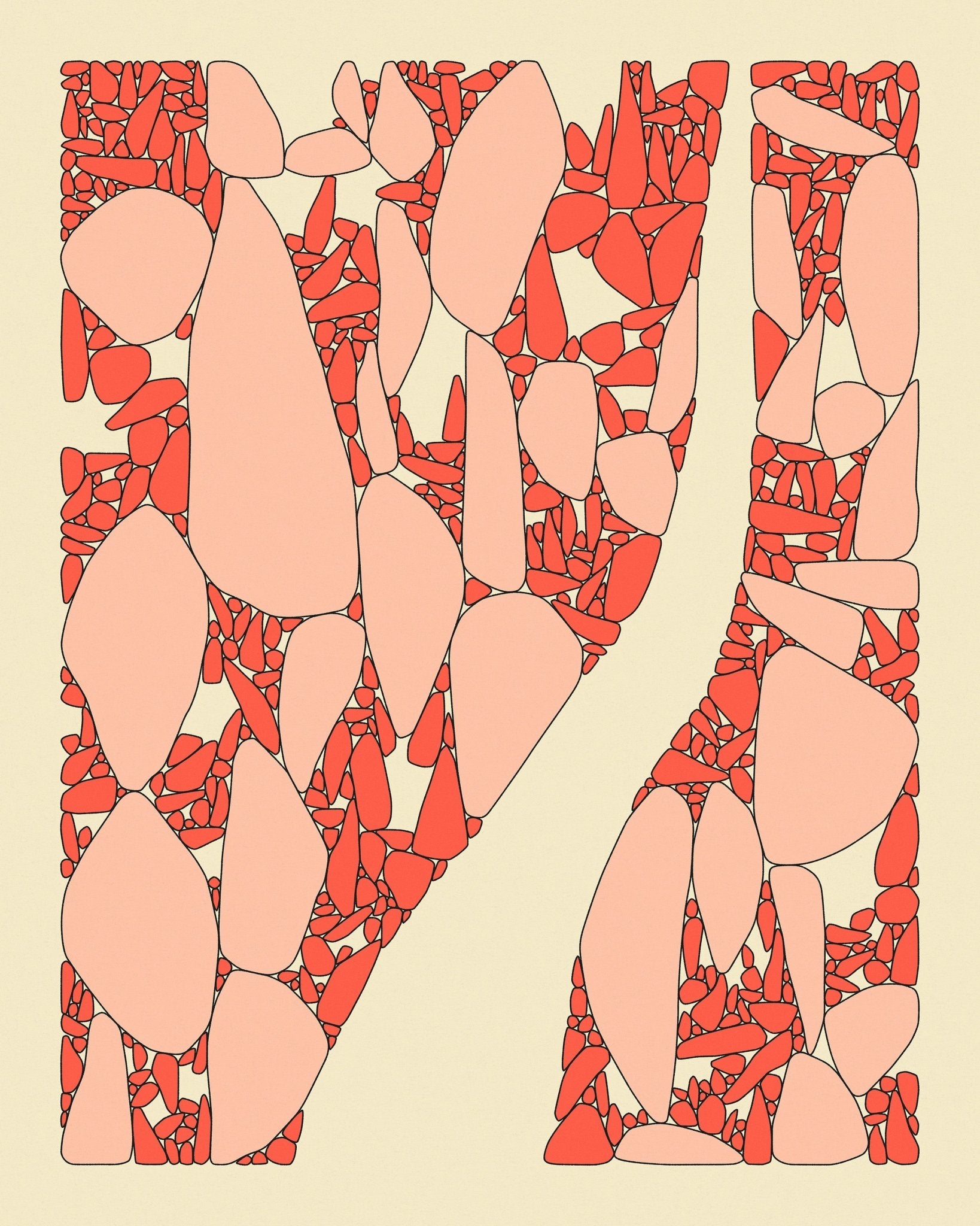 Coral Pebble Abstract