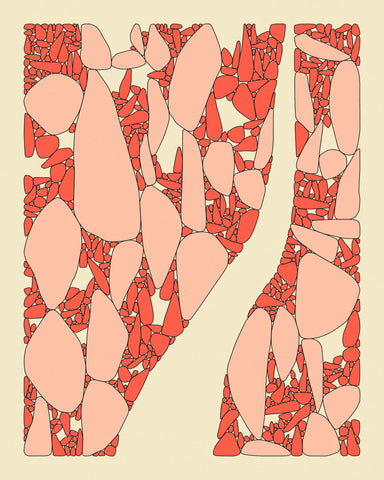 Coral Pebble Abstract