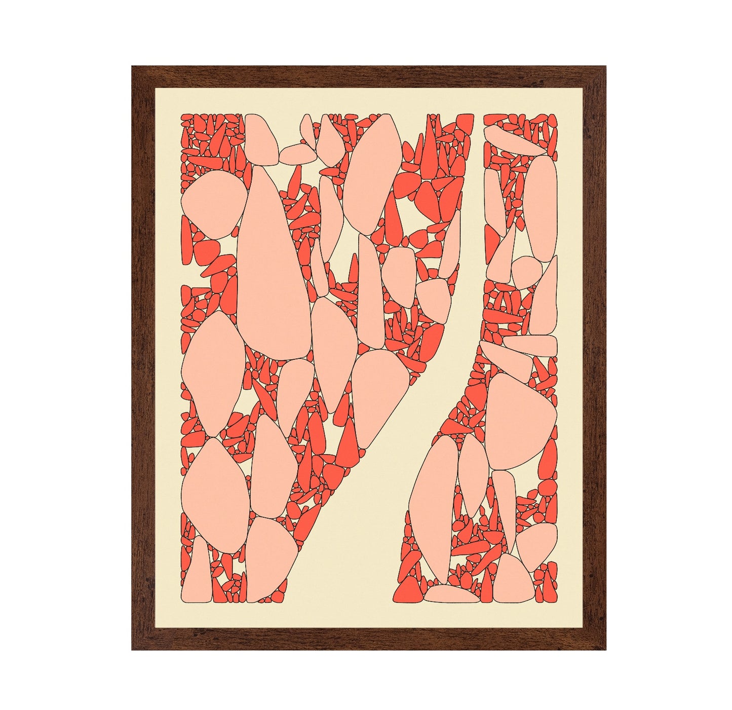 Coral Pebble Abstract