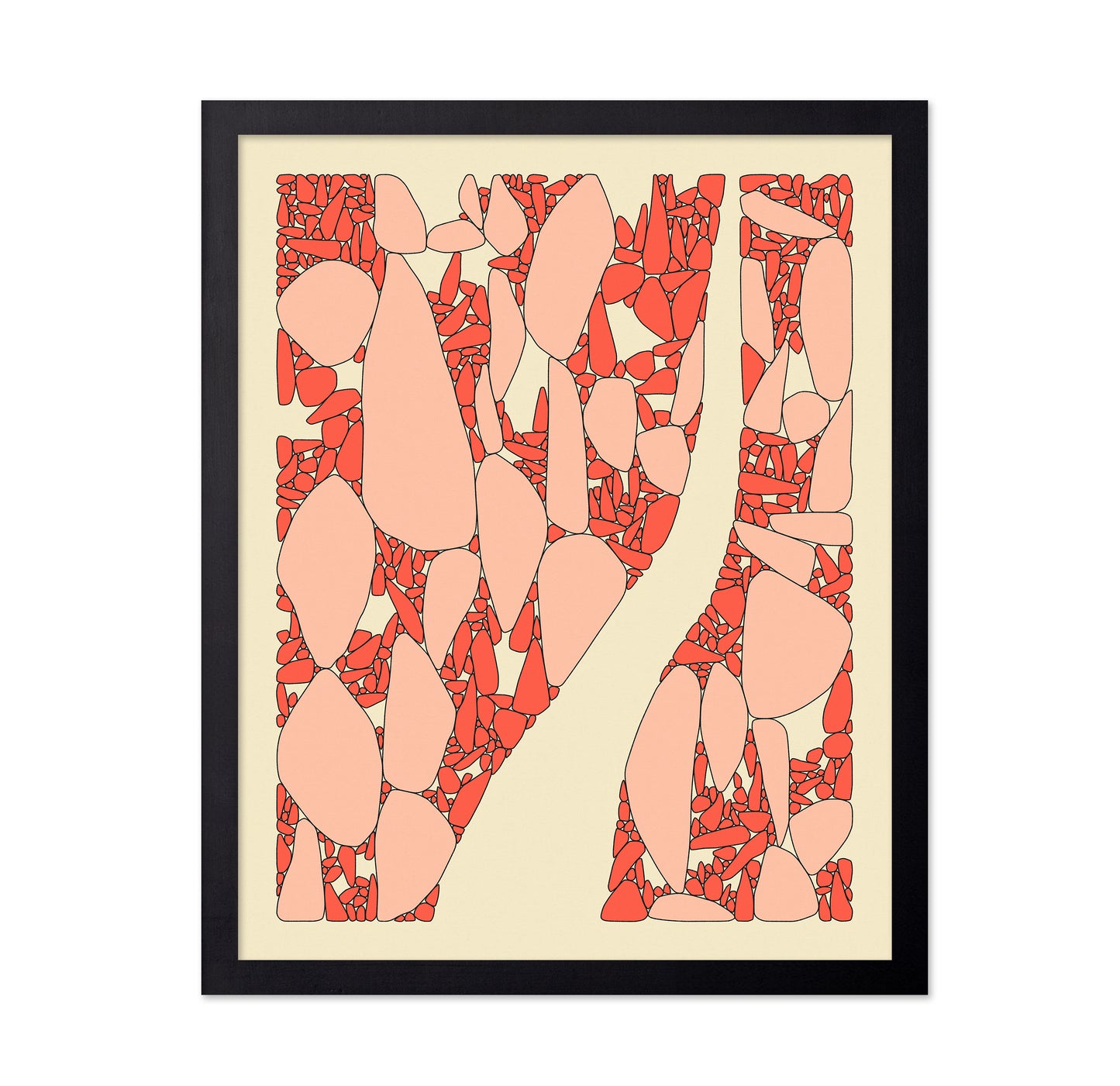 Coral Pebble Abstract