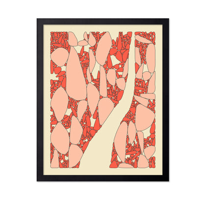 Coral Pebble Abstract
