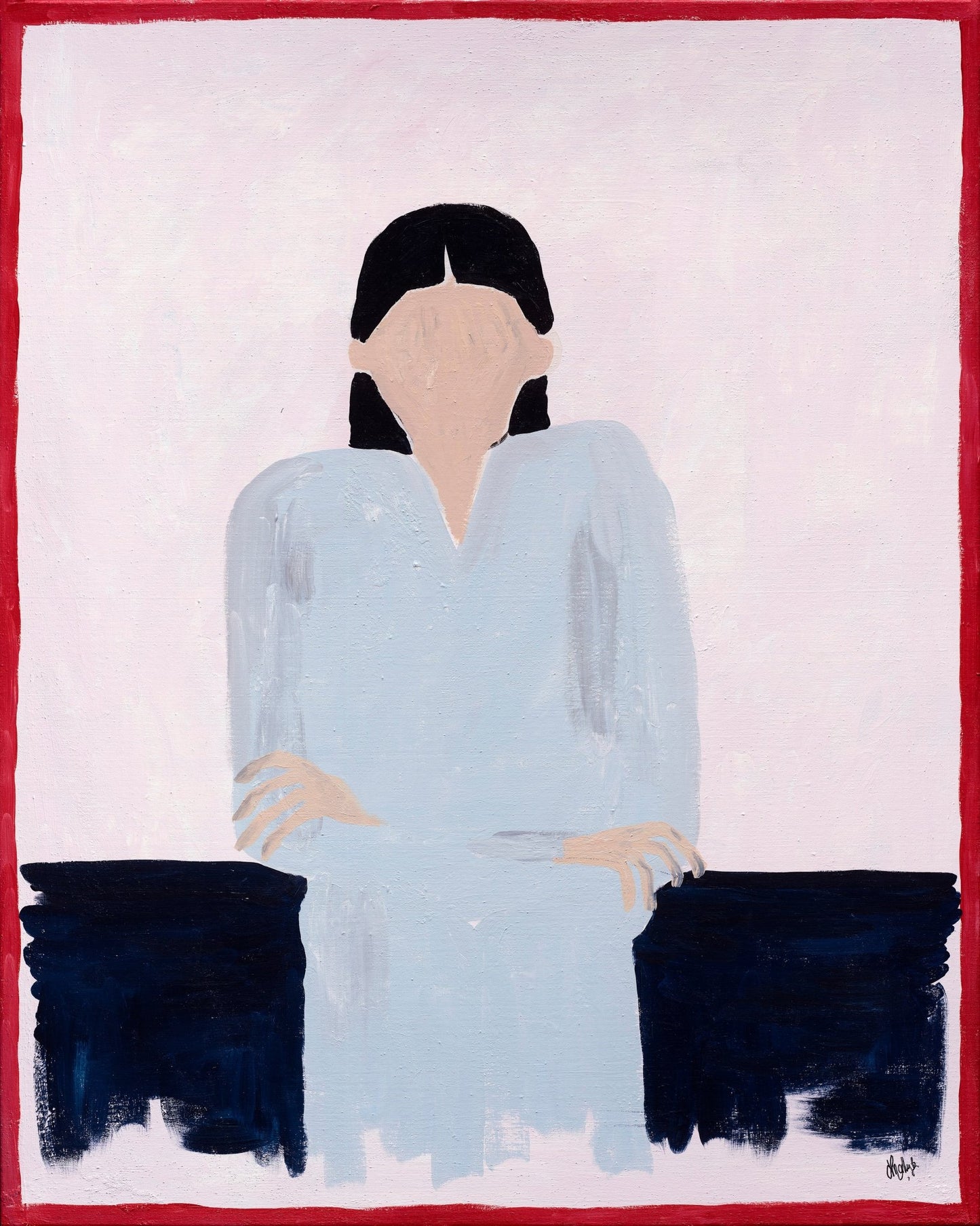 Enigmatic Figure with a Faceless Expression
