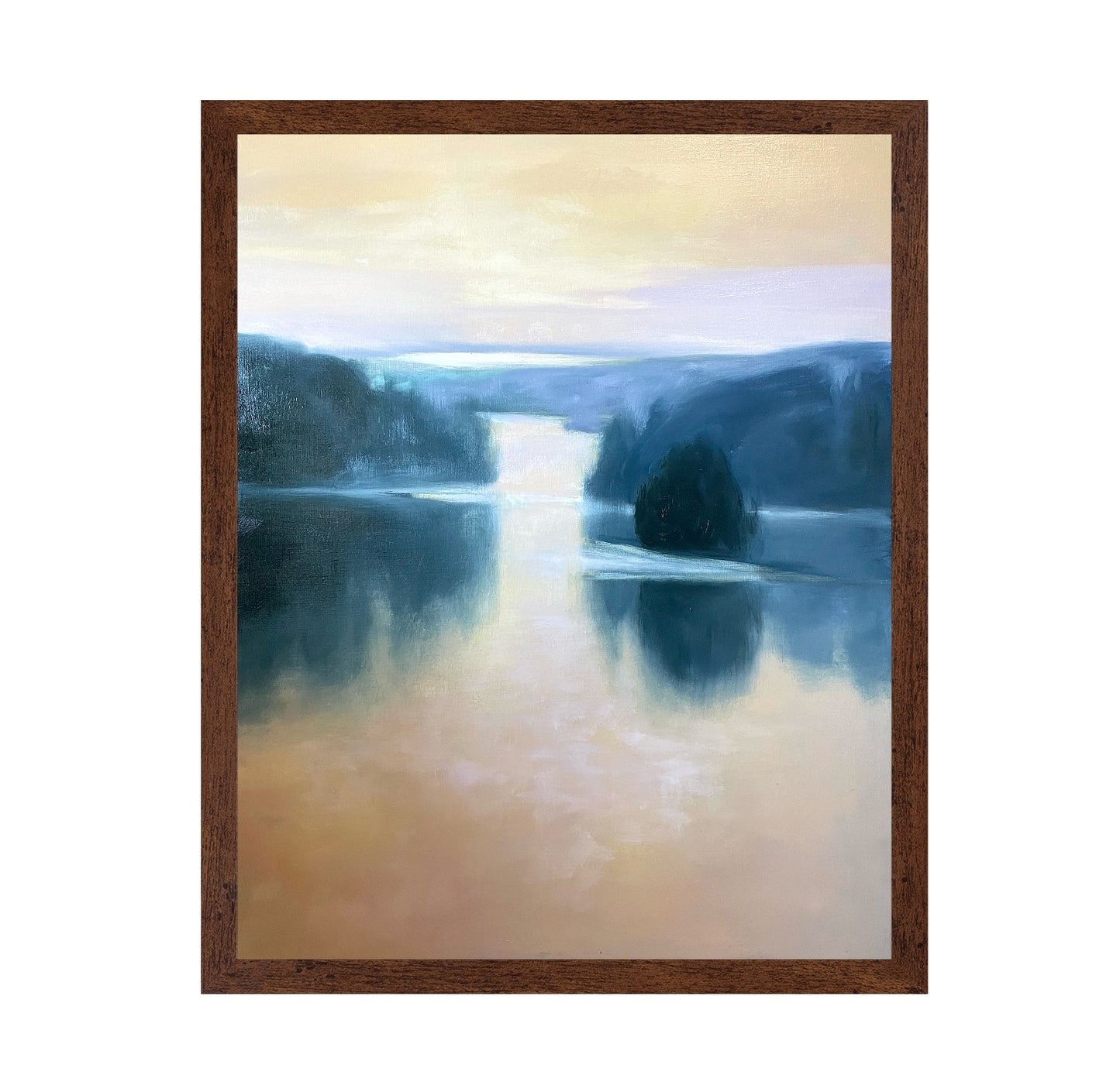 Misty Blue Lake Landscape