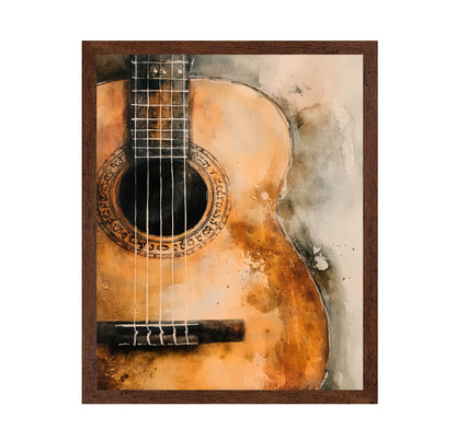 Watercolor Guitar Painting