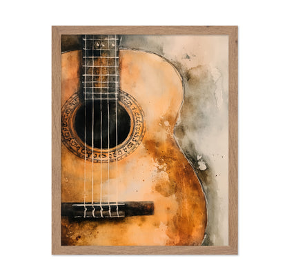 Watercolor Guitar Painting