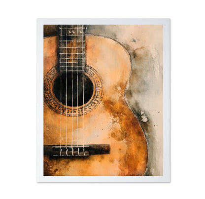 Watercolor Guitar Painting