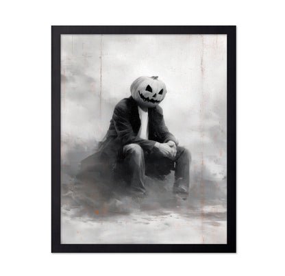 Man With Pumpkin Halloween Scene