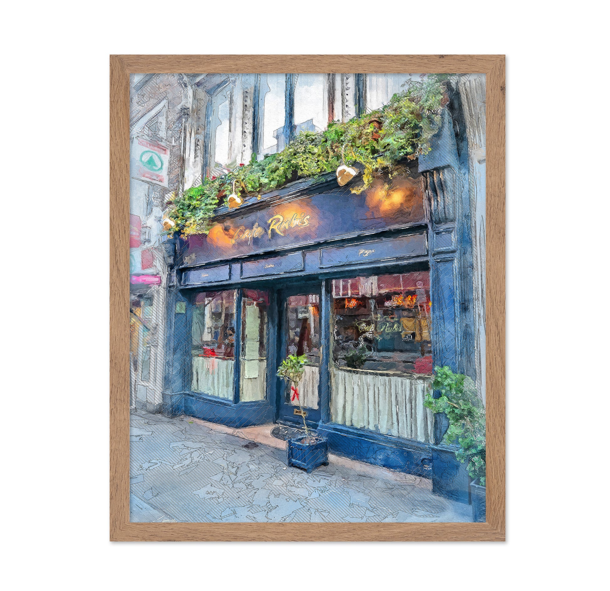 Dublin City Watercolor Art Ireland