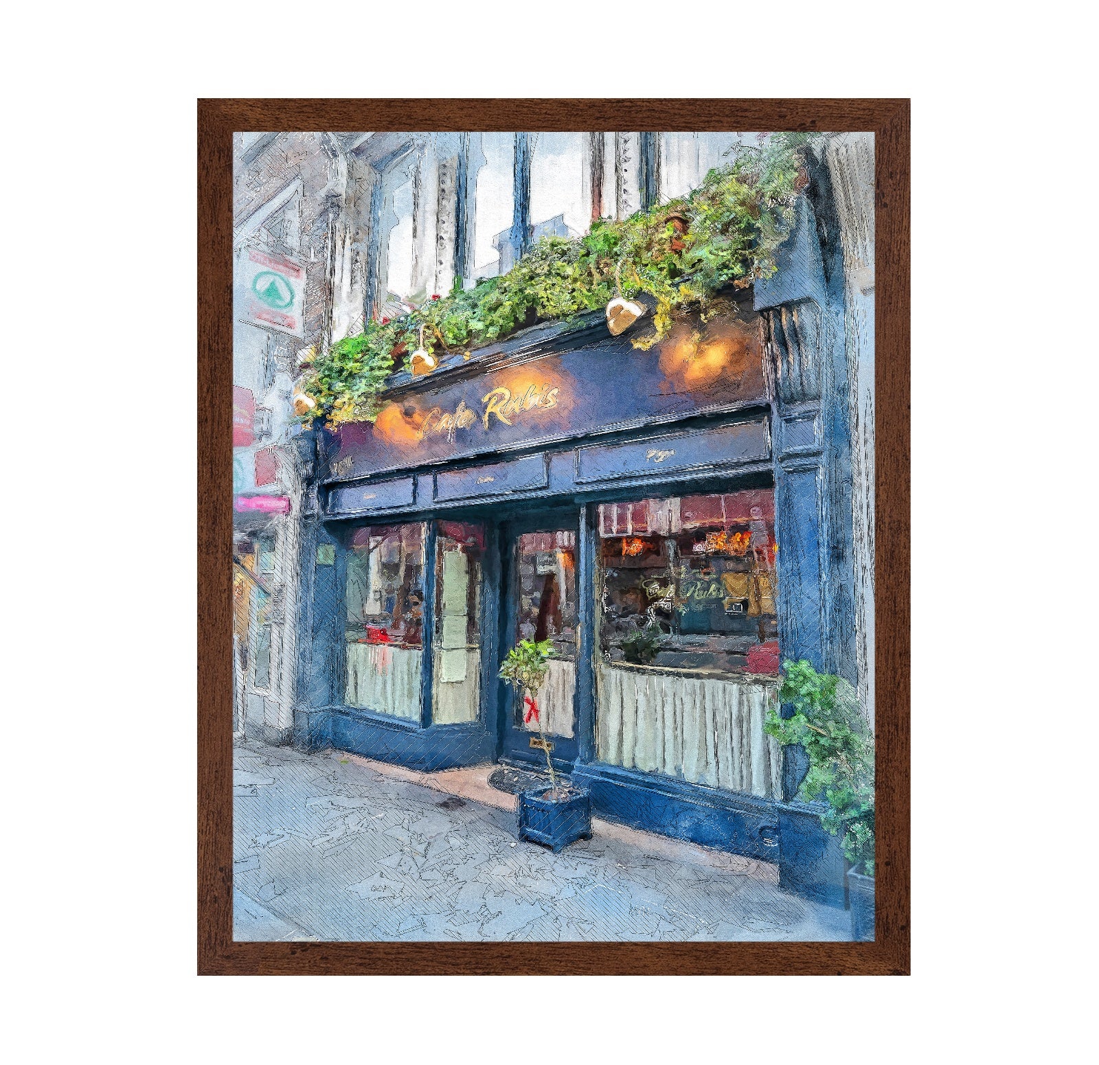 Dublin City Watercolor Art Ireland