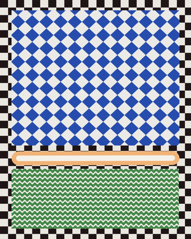 Geometric Blue and White