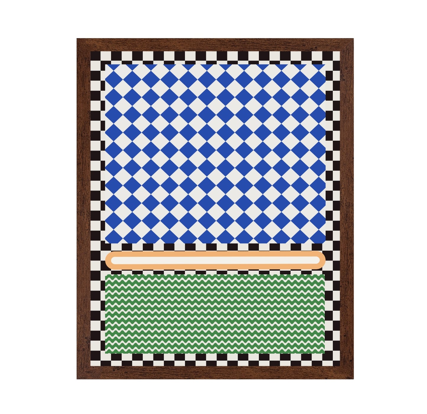 Geometric Blue and White