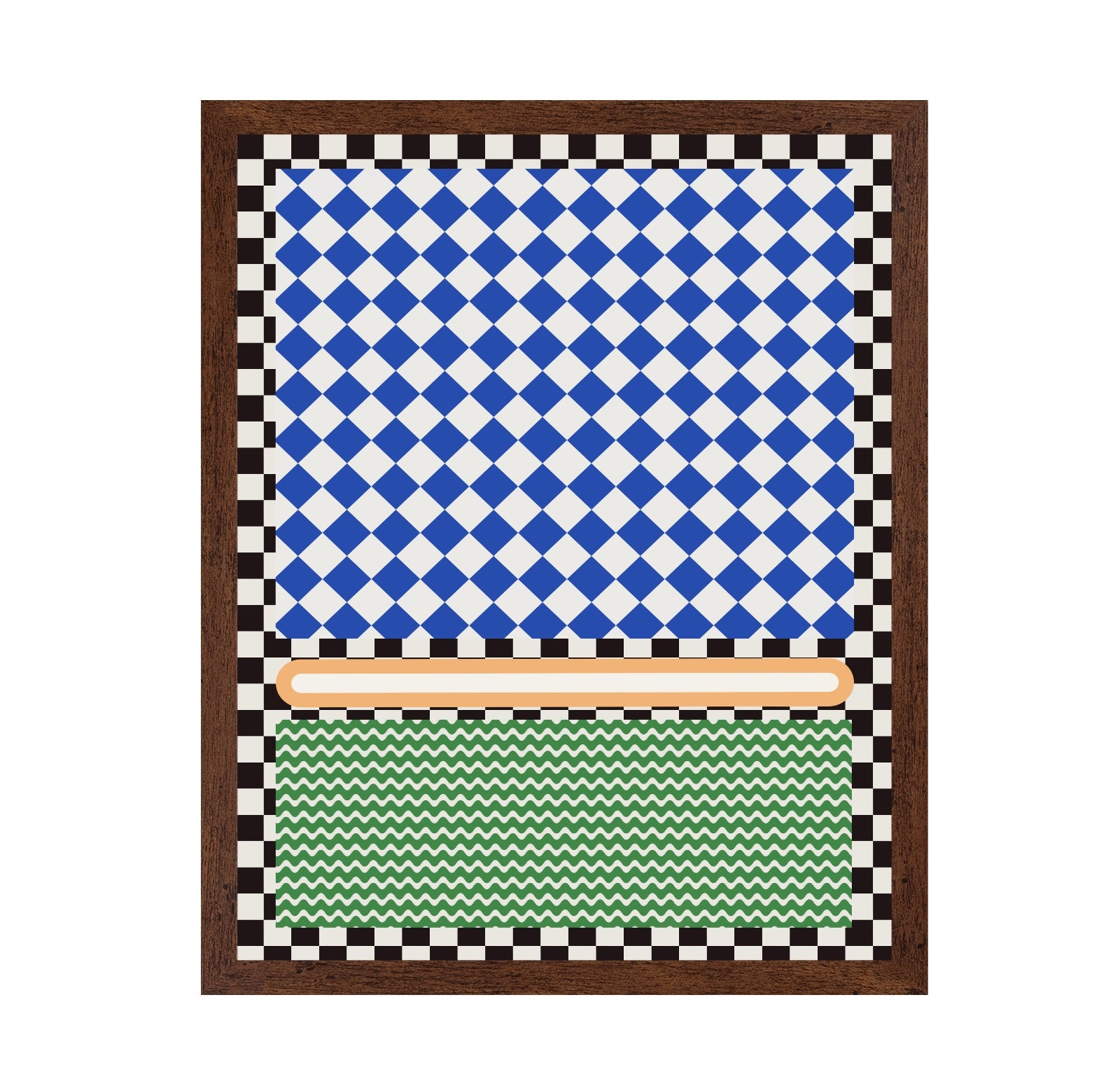 Geometric Blue and White