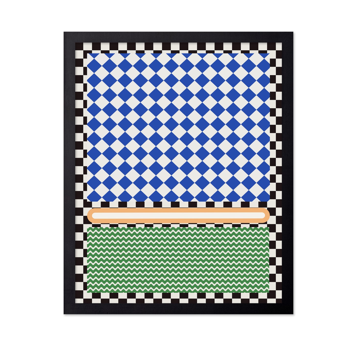 Geometric Blue and White