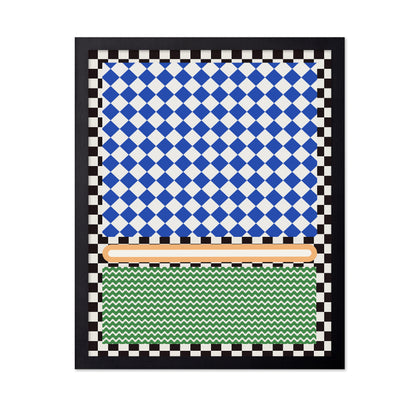 Geometric Blue and White