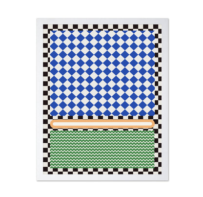 Geometric Blue and White