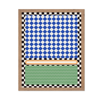 Geometric Blue and White