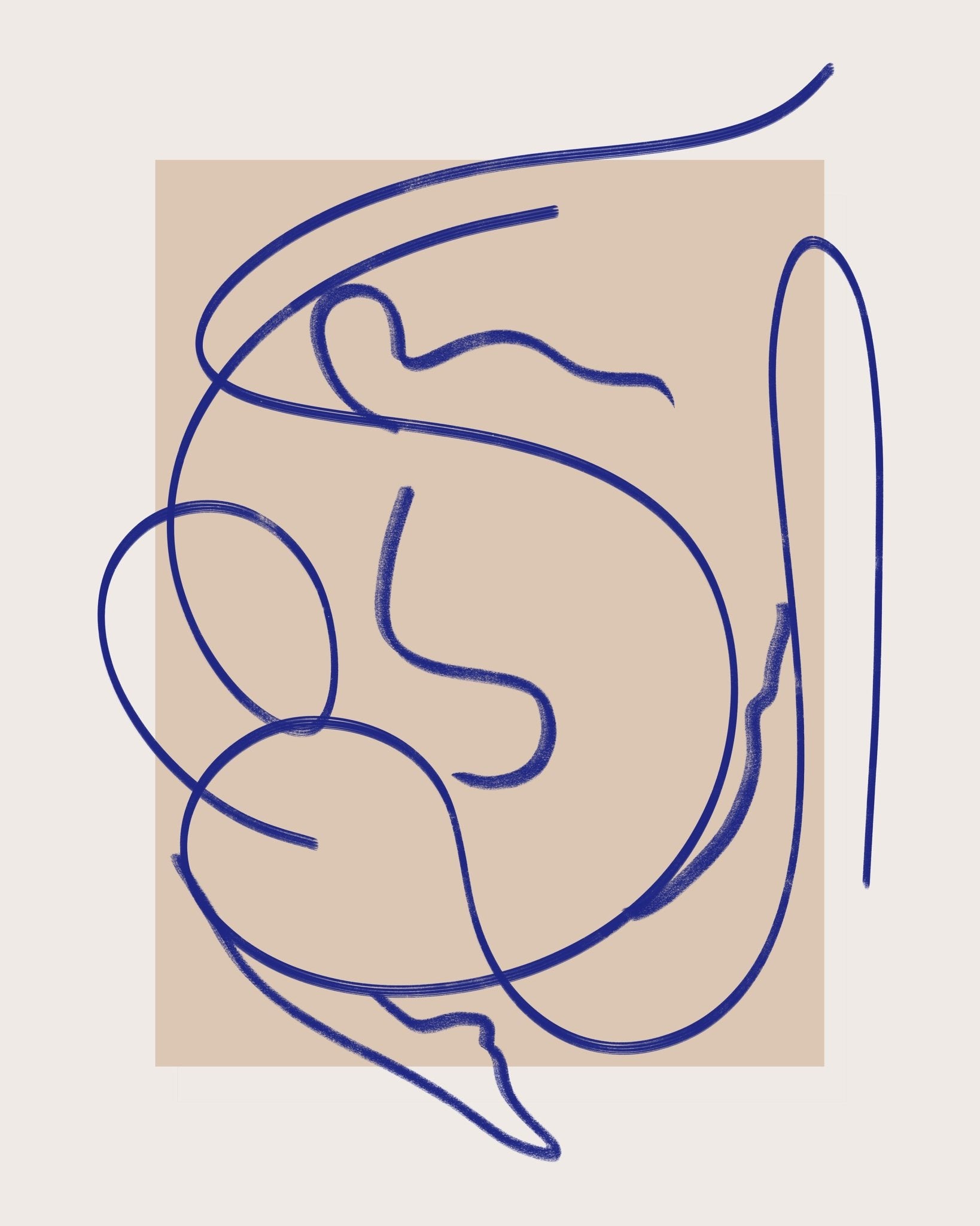Abstract Blue Line Art