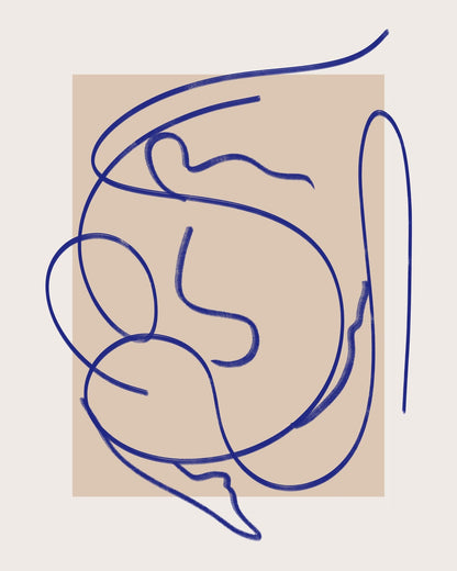 Abstract Blue Line Art
