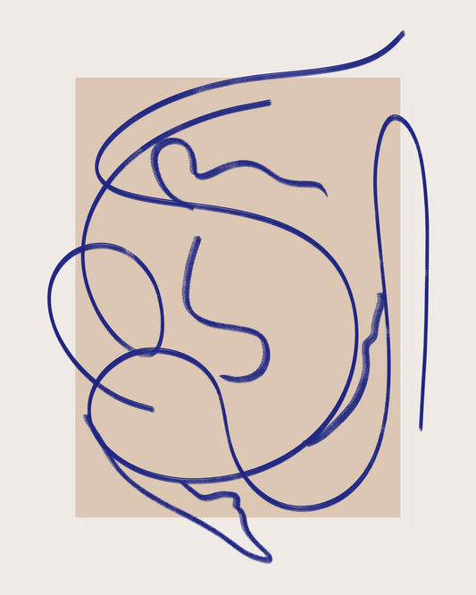 Abstract Blue Line Art