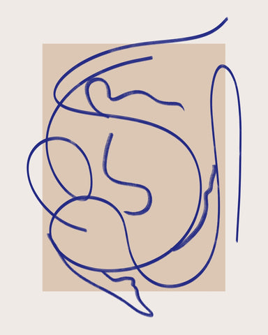 Abstract Blue Line Art