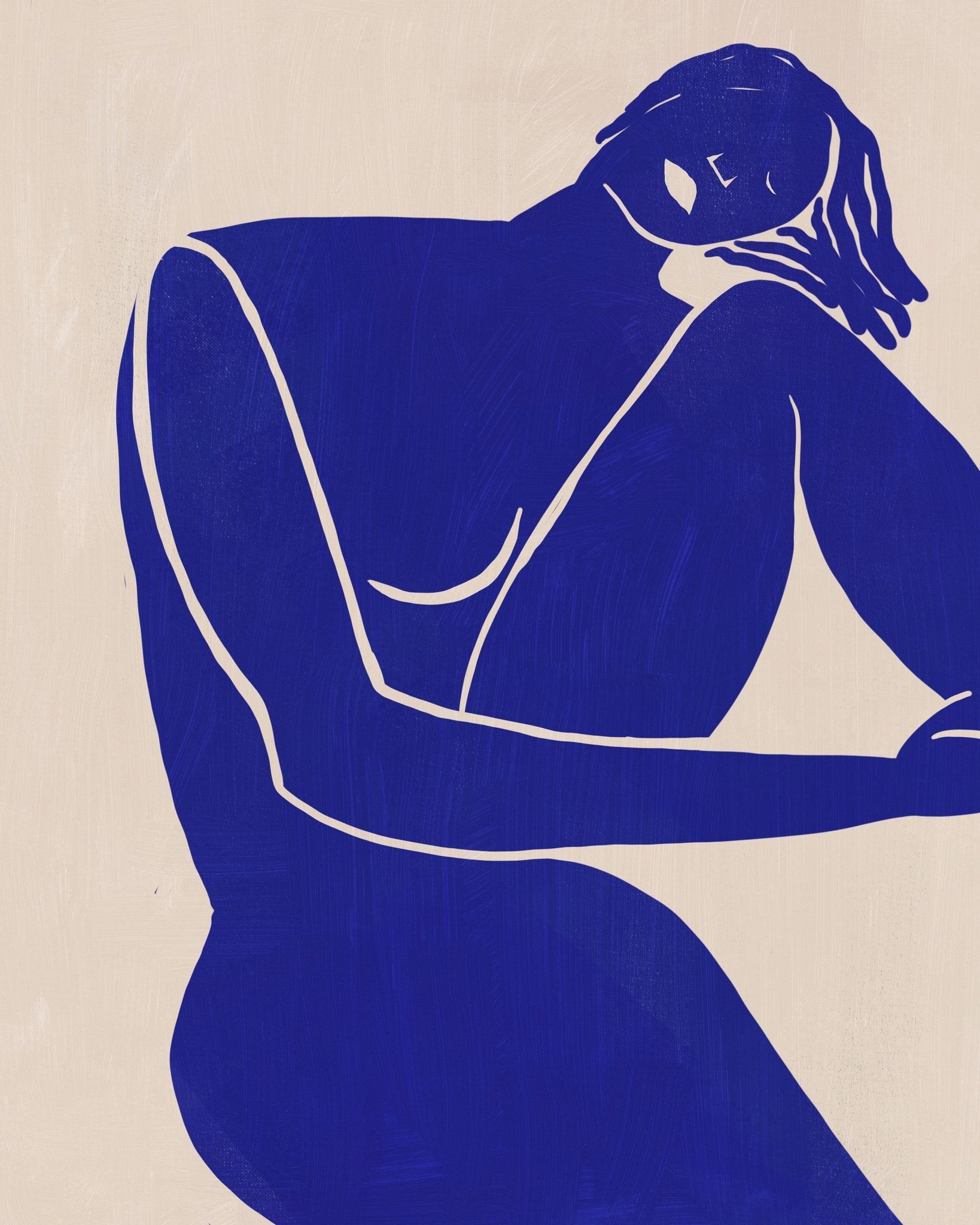 Minimalist Blue Silhouette Figure