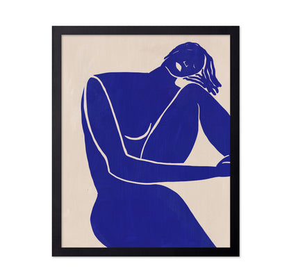 Minimalist Blue Silhouette Figure