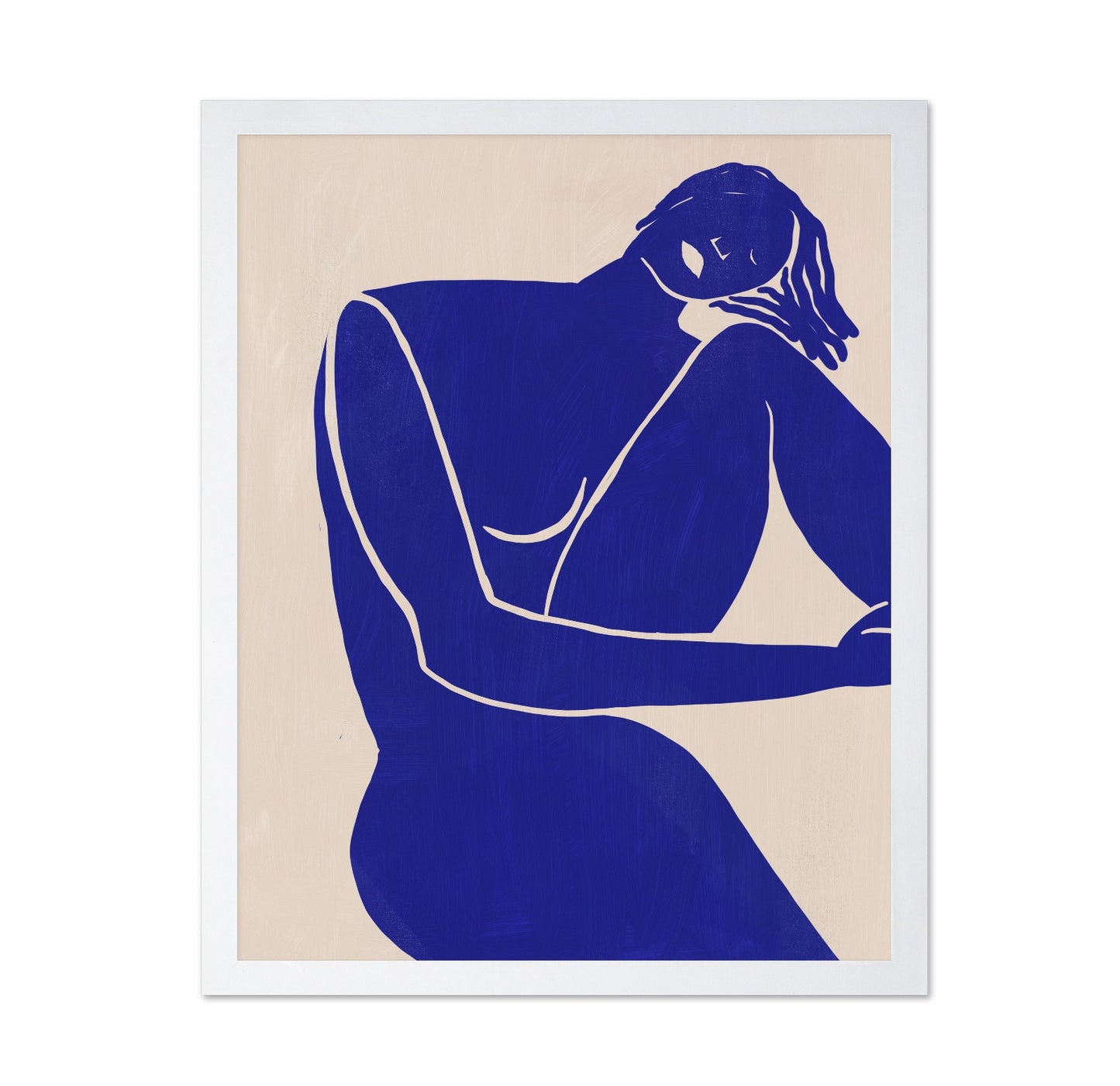 Minimalist Blue Silhouette Figure