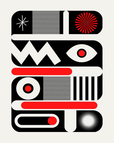 Red Mono Geometrical