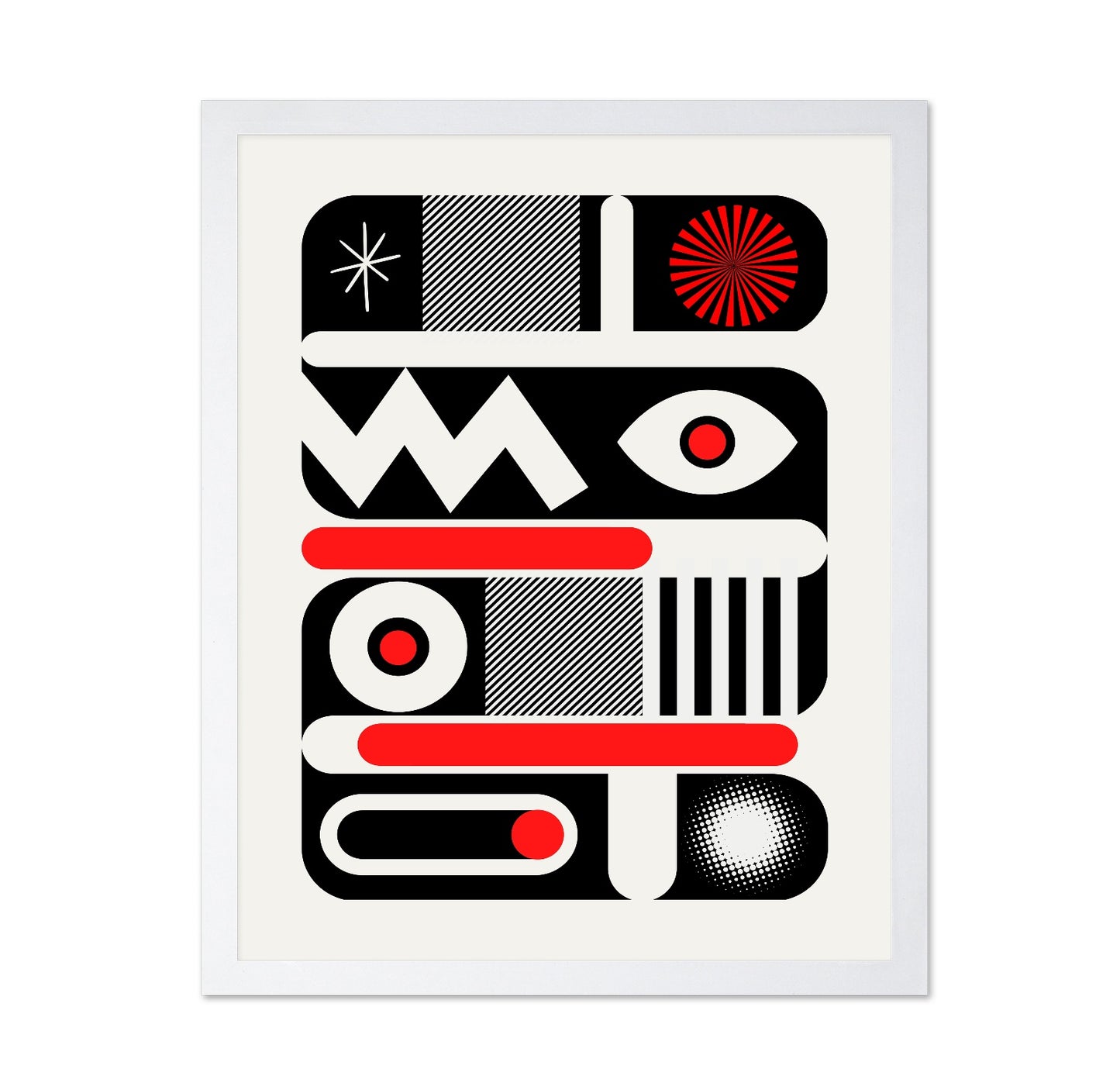 Red Mono Geometrical