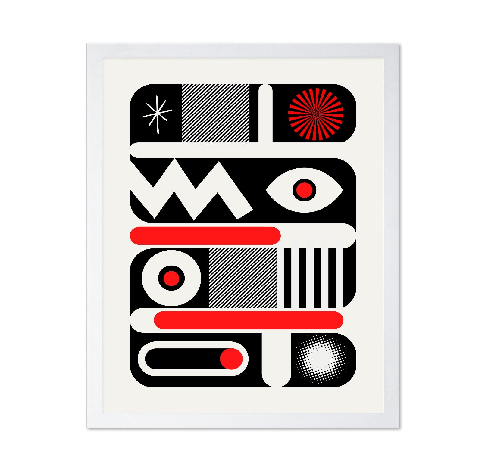 Red Mono Geometrical