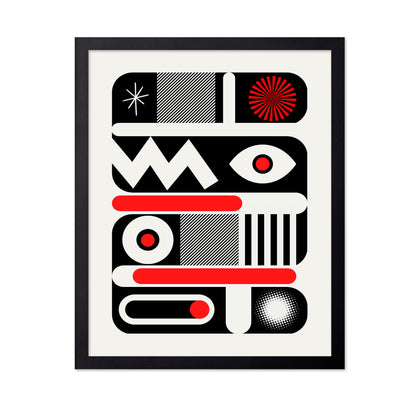 Red Mono Geometrical